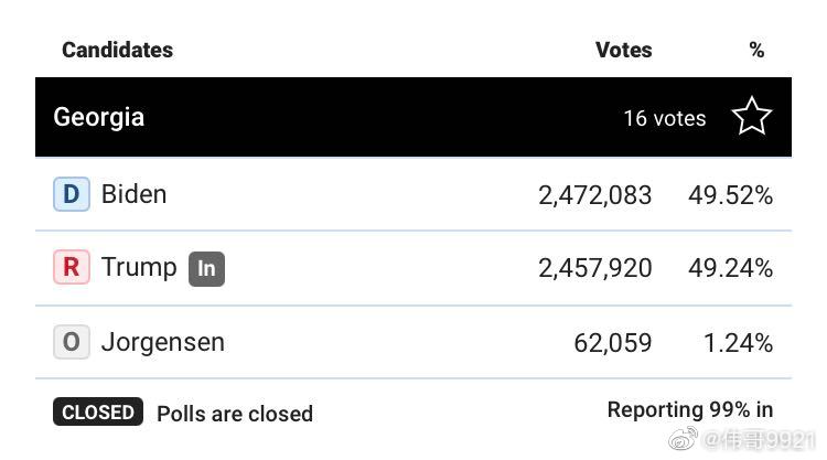 佐治亚州选举喜讯连连，最新投票结果展现蓬勃活力